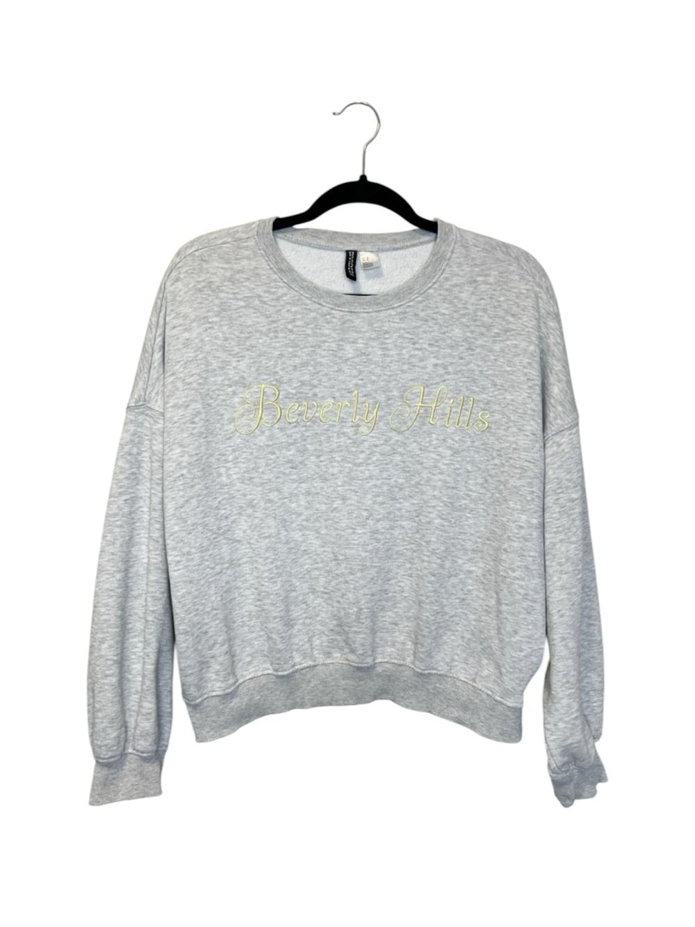 H&M Divided Beverly Hills Embroidered Light Gray Sweatshirt size Medium